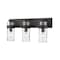 Z-Lite Fontaine 3 Light Vanity, Matte Black & Clear 3035-3V-MB - alternate 1